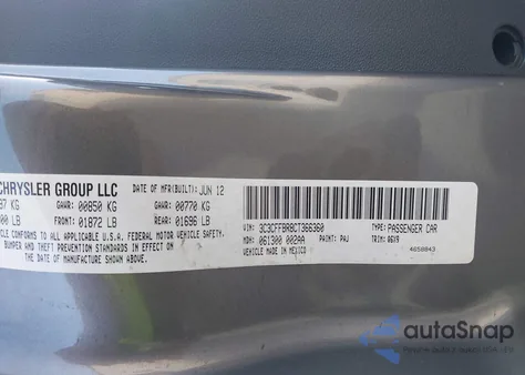 2012 Fiat 500 Sport из США, поврежденный, VIN 3C3CFFBR8CT366360